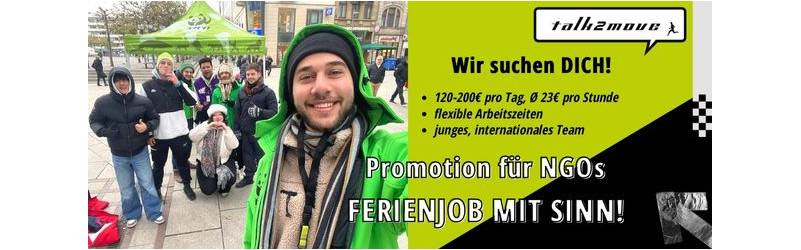 Bereit, die Welt zu verändern? Starte mit uns durch! NEBENJOB mit TOP-Gehalt: 120-200€/Tag