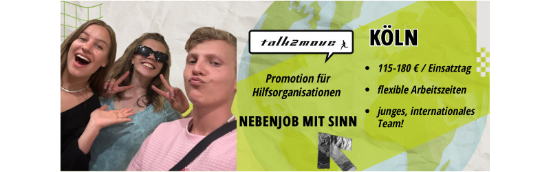 Welt retten? Fängt bei DIR an: Promoter (m/w/d) für den WWF gesucht – 115-180€ pro Tag verdienen in KÖLN!