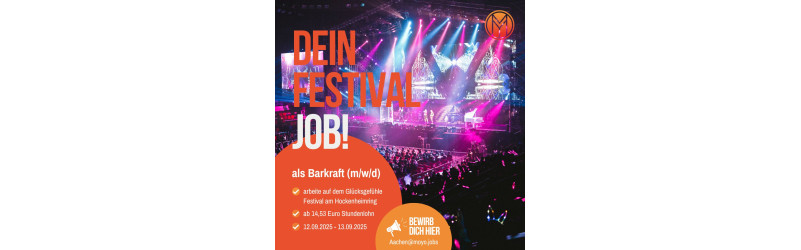 WIR SUCHEN DICH! – Thekenkräfte für das Glücksgefühle Festival am Hockenheimring