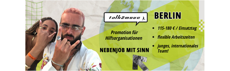 Fundraiser (a) für gemeinnützige Organisationen gesucht in Berlin - ab 18 Jahren