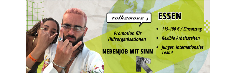 Charity-Promoter (a)  Essen – Geld verdienen & Spaß haben