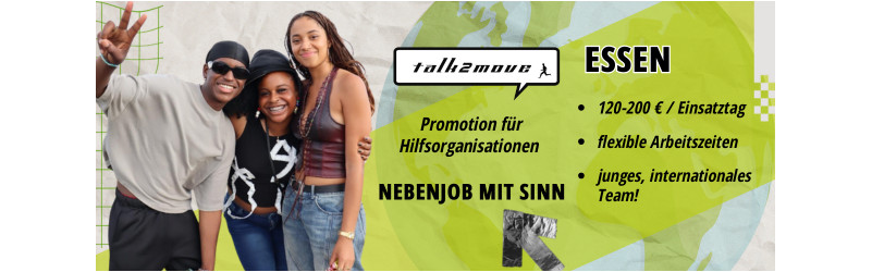 Promotionjobber (a) im Ruhrgebiet gesucht – flexibel, sinnvoll & TOP bezahlt!