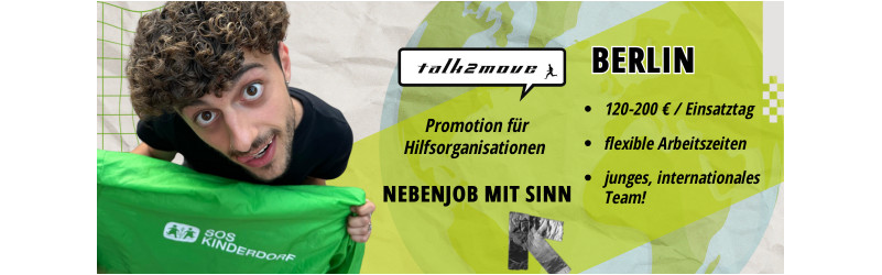 20€/h - Schluss mit langweiligen Nebenjobs: Nebenjob Fundraising in BERLIN!
