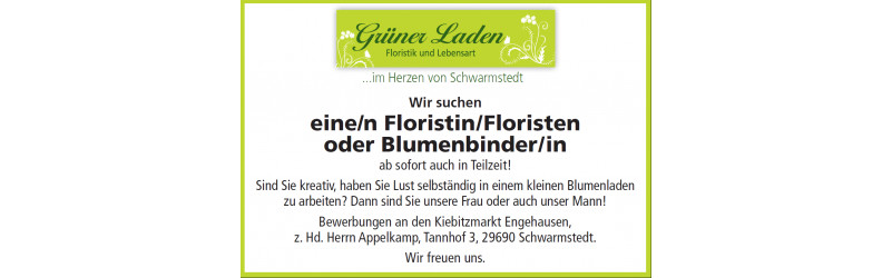 Suchen Florist/-in oder Blumenbinder/-in